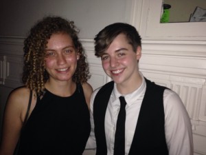 Sula Malina '17 and best friend Mia Rybeck HC '17 at the ClimACTS fundraiser.